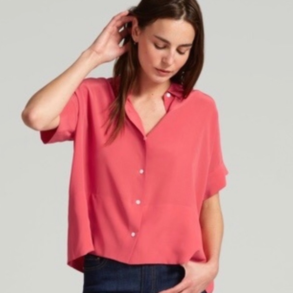 Everlane Short-Sleeved Silk Shirt